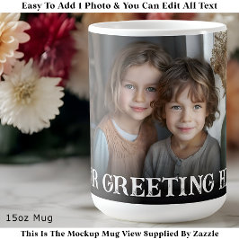 Custom Bold Personalized Family One Photo コーヒーマグカップ