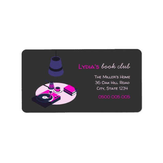 Custom Book Club Address Labels ラベル (正面)