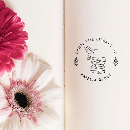 Custom Book From the Library of Hummingbird ラバースタンプ