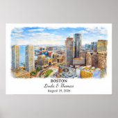 Custom Boston Wall Art, Massachusetts Poster ポスター (正面)