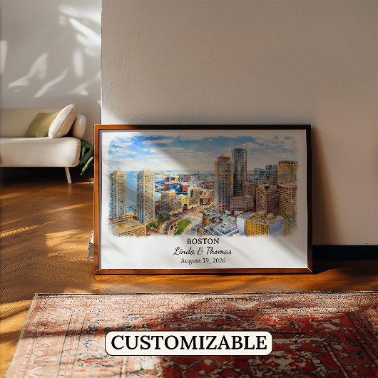 Custom Boston Wall Art, Massachusetts Poster ポスター