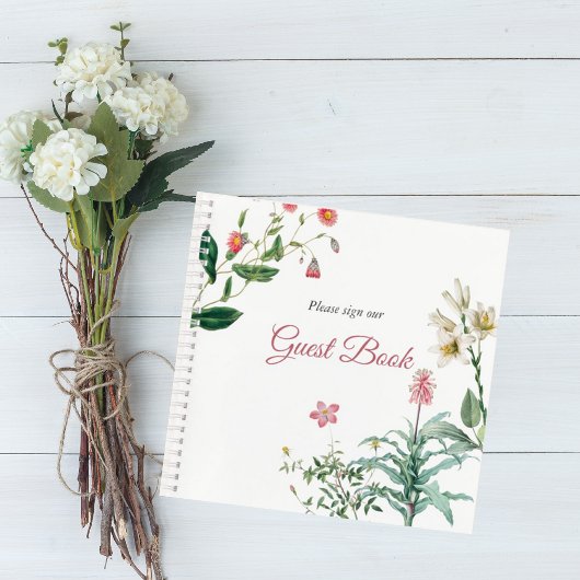 Custom Botanical Wedding Guest Book ノートブック