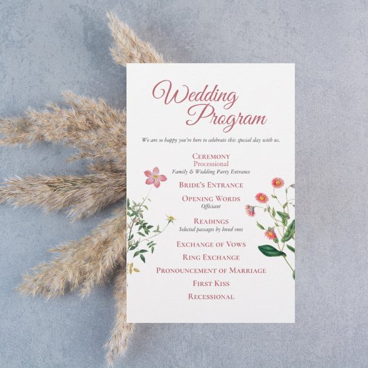 Custom Botanical Wedding Program