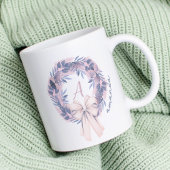 Custom Bow Pastel Monogram Mug Winter Floral コーヒーマグカップ
