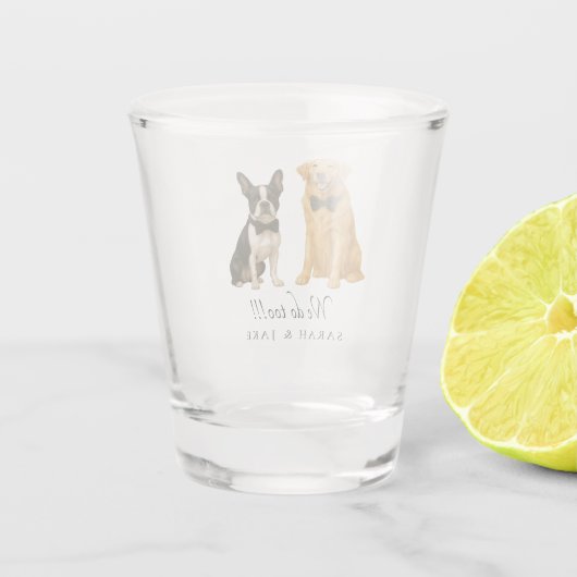 Custom Bow Tie  2 Pet Wedding  ショットグラス (裏面)