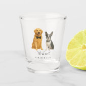 Custom Bow Tie  2 Pet Wedding  ショットグラス (正面)