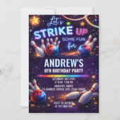 Custom bowling birthday invitation 招待状 (正面)