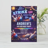 Custom bowling birthday invitation 招待状 (スタンド正面)