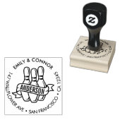 Custom Bowling Family Names Return Address ラバースタンプ (押印)