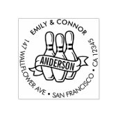 Custom Bowling Family Names Return Address ラバースタンプ (インプリント)