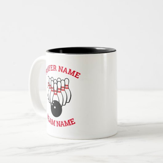 Custom Bowling Team Mug with Logo and Name ツートーンマグカップ (正面左)