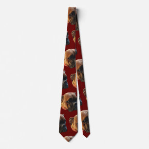 Custom Boxer Dog Puppy Photo Burgundy ネクタイ