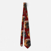 Custom Boxer Dog Puppy Photo Burgundy ネクタイ (裏面)