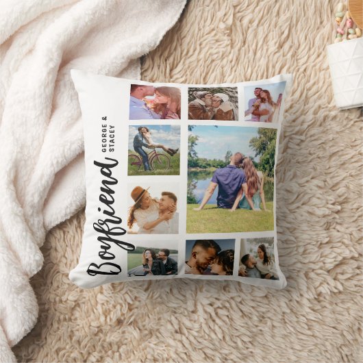 Custom Boyfriend Photo Collage クッション (ブランケット)