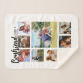 Custom Boyfriend Photo Collage シェルパブランケット (正面(横))