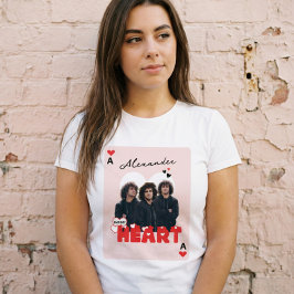 Custom Boyfriend Photos With Name Valentine Heart トライブレンドＴシャツ