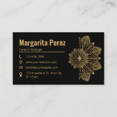 Custom Branded Black & Gold Elegant Name 名刺 (裏面)