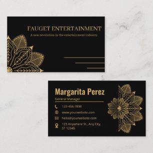 Custom Branded Black & Gold Elegant Name 名刺