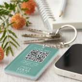 Custom Branded Business Logo QR Code Modern キーホルダー (正面右)