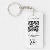 Custom Branded Business Logo QR Code Modern キーホルダー (正面)