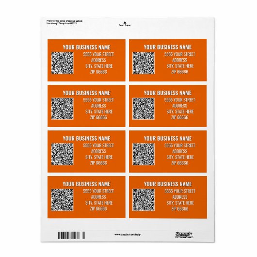 Custom Branded QR Code Name Address Labels Example ラベル (フルシート)
