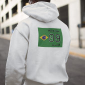 Custom Brasil Seleção Flag Name Soccer Gear パーカ