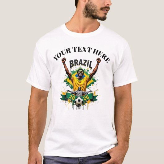 Custom Brazil Soccer Football Team Supporter Tシャツ (正面)