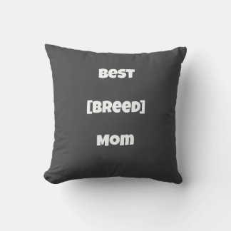 Custom [Breed] Mom Personalised Pillow - Dark Grey クッション