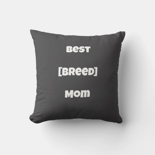 Custom [Breed] Mom Personalised Pillow - Dark Grey クッション (正面)