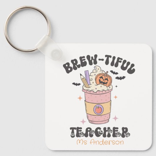 Custom Brew-tiful Teacher Halloween キーホルダー (正面)