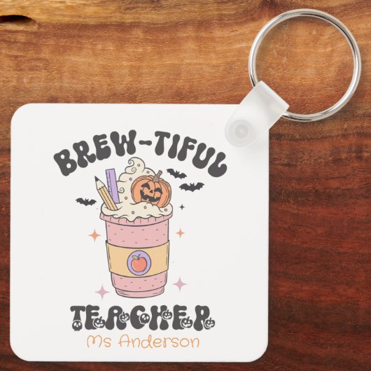 Custom Brew-tiful Teacher Halloween キーホルダー (裏面)