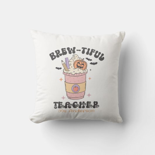 Custom Brew-tiful Teacher Halloween クッション (正面)