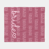 Custom Bridal Blanket Wedding Gift for Bride フリースブランケット (正面(横))