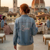 Custom Bridal Denim Jacket | Blush Pink & Ivory デニムジャケット