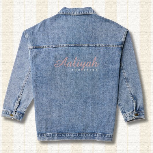 Custom Bridal Denim Jacket | Blush Pink & Ivory デニムジャケット