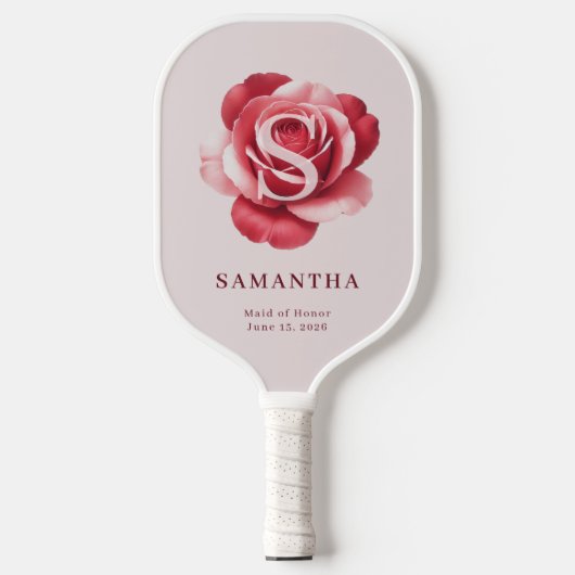 Custom Bridal Party Gift Pickleball Name Date ピックルボールラケット (正面)