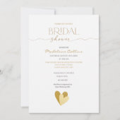 Custom Bridal Shower Gold Hearts Invitation (正面)