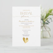 Custom Bridal Shower Gold Hearts Invitation (スタンド正面)