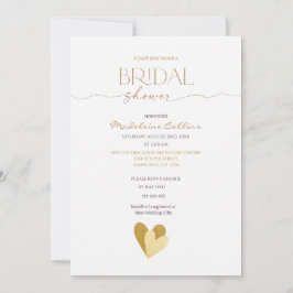 Custom Bridal Shower Gold Hearts Invitation