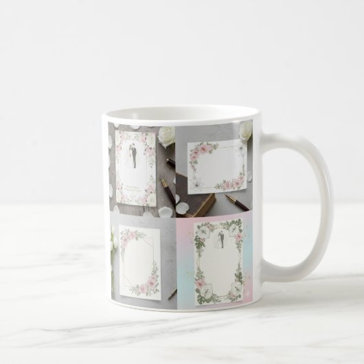 Custom Bride and Groom Illustration コーヒーマグカップ (右)