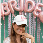 Custom Bride  | Pink Monogram Future Mrs キャップ<br><div class="desc">Top off the celebration with this personalized bride trucker hat, featuring a bold blush pink monogram, modern calligraphy that says “The Bride, ” and a custom name underneath. Fun, lightweight, and Insta-worthy – this hat is perfect for beach bachelorettes, bridal party photos, or a casual wedding weekend vibe. A must-have...</div>