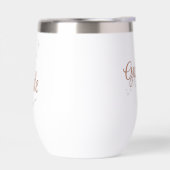 Custom Bride Rustic Boho Wildflowers Wine Tumbler (左面)