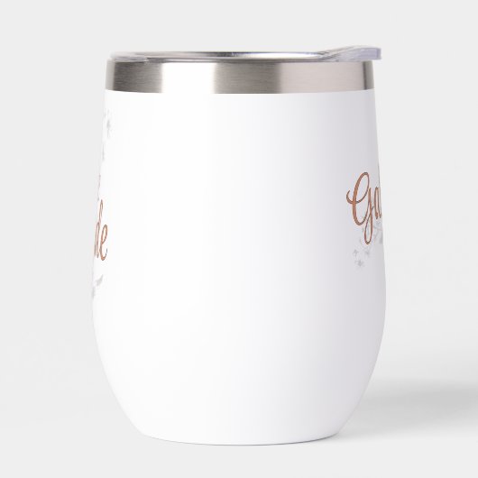 Custom Bride Rustic Boho Wildflowers Wine Tumbler (左面)