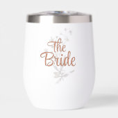 Custom Bride Rustic Boho Wildflowers Wine Tumbler (正面)
