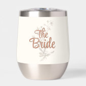 Custom Bride Rustic Boho Wildflowers Wine Tumbler (正面)