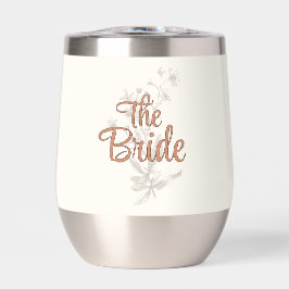 Custom Bride Rustic Boho Wildflowers Wine Tumbler