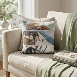 Custom Bride Wedding Photo Collage  クッション