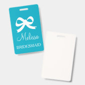 Custom bridesmaid name badges for wedding party バッジ (Front & Back)