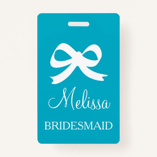 Custom bridesmaid name badges for wedding party バッジ (正面)