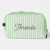 Custom Bridesmaid Striped Cosmetic Bag ドップキット (正面)